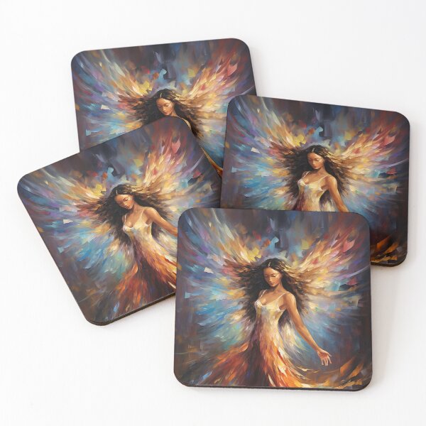 Item preview, Ethereal Angel Art - Radiant and Colorful Graphic designed and sold by Aurora-Solaris.