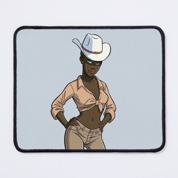 Item preview, CutiePie #187 - Black cowgirl in western shirt designed and sold by CutiePiesArt.