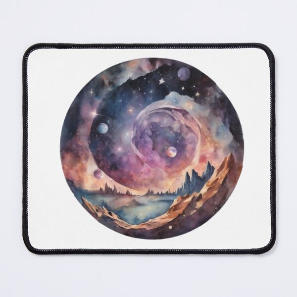 Item preview, Cosmic Sky and landscape in watercolor paint designed and sold by EmeraldCauldren.
