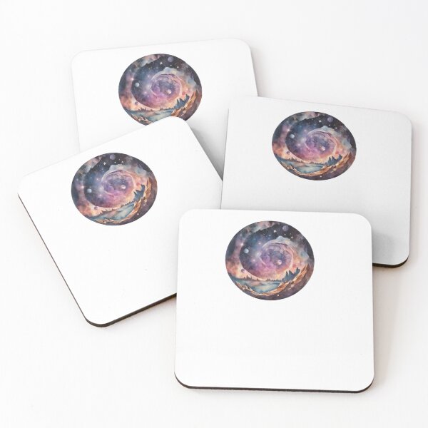 Item preview, Cosmic Sky and landscape in watercolor paint designed and sold by EmeraldCauldren.