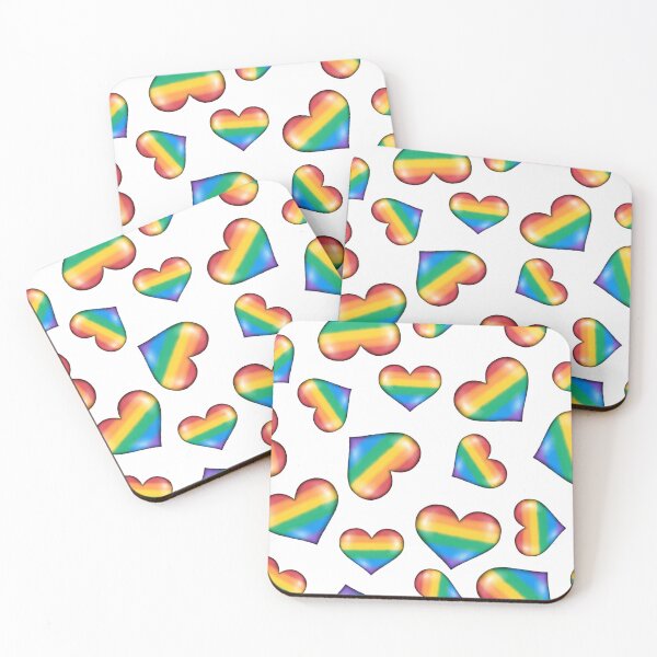 Item preview, Rainbow Hearts - White designed and sold by HB Loves Crafts.
