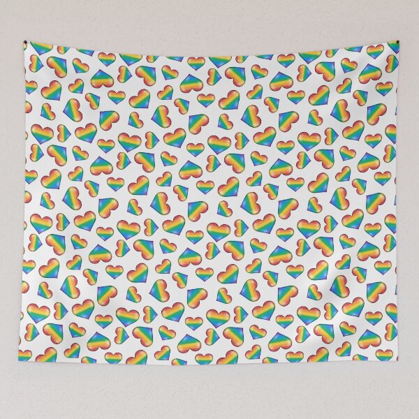 Item preview, Rainbow Hearts - White designed and sold by HB Loves Crafts.