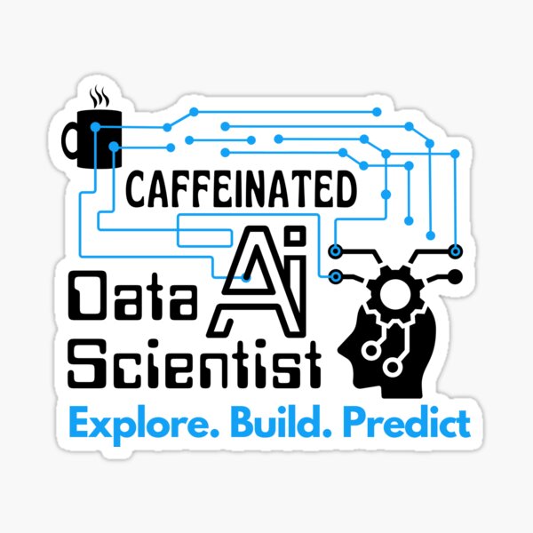 Artikel-Vorschau von Data Scientist AI Erkunden.Erstellen.Vorhersagen | Weiße Schriftart, designt und verkauft von FocusChillax.