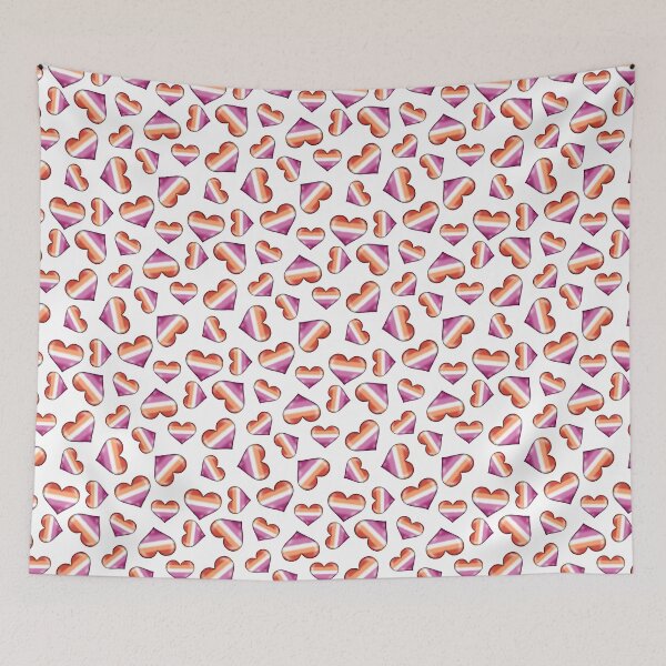 Item preview, Lesbian Flag Hearts - White designed and sold by HB Loves Crafts.
