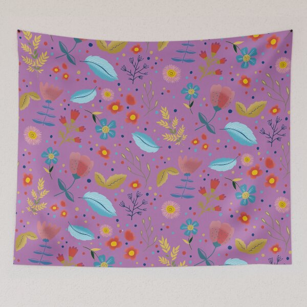 Item preview, Pink pattern with summer flowers designed and sold by Abizola.