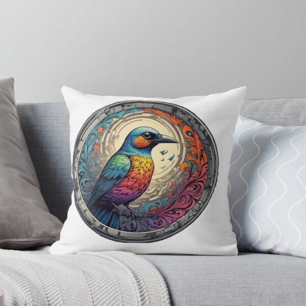 Item preview, Colorful Mystical Bird in watercolor paint designed and sold by EmeraldCauldren.