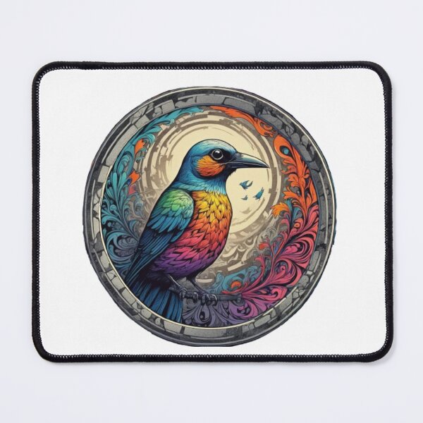 Item preview, Colorful Mystical Bird in watercolor paint designed and sold by EmeraldCauldren.