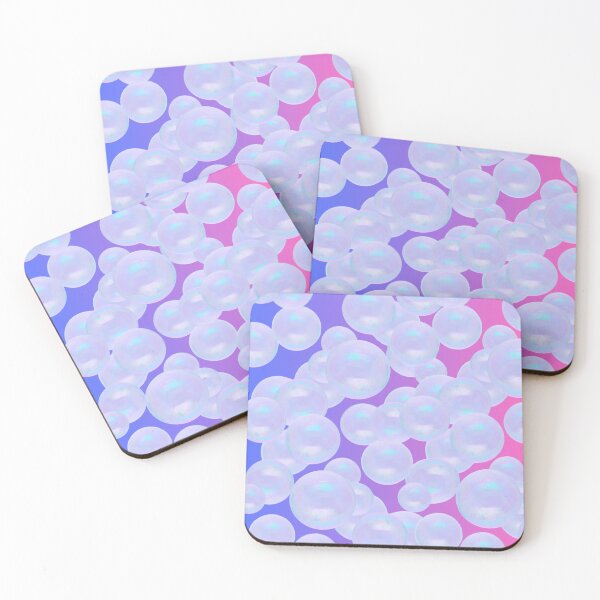 Item preview, Transparent Bubbles on Blue to Pink Background designed and sold by WhiteSoftPetals.