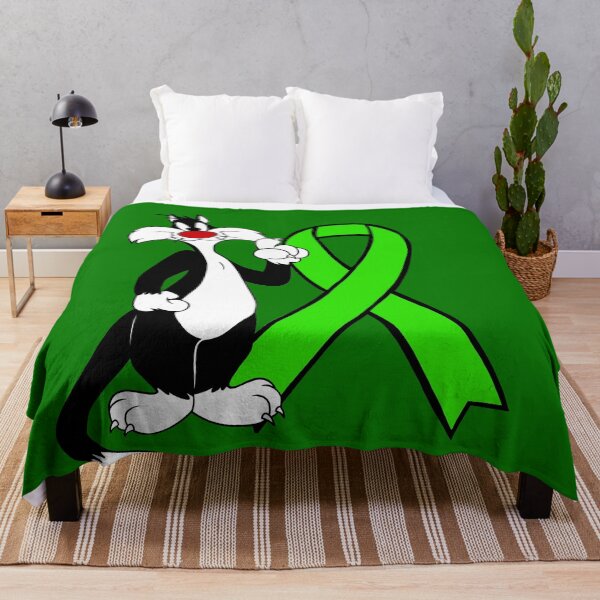 Item preview, Classic Tuxedo Cat Cartoon Standing with Awareness Ribbon (Green) designed and sold by CaitlynConnor.