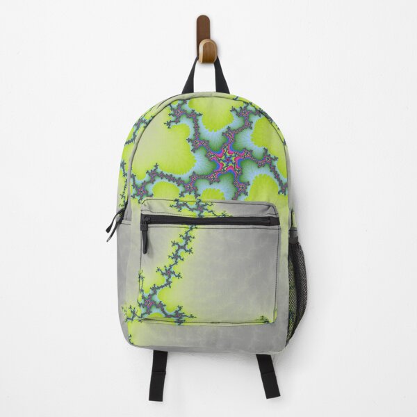 Item preview, Mandelbrot 9 - Purple-chartreuse twisted star-like fractal shape before gray, dim electrical background designed and sold by Draeger0.