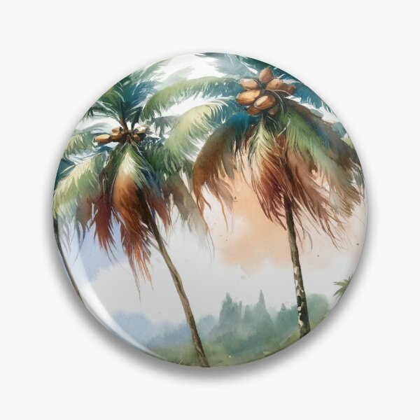 Item preview, Tropical palm trees with coconuts designed and sold by cj-digital.