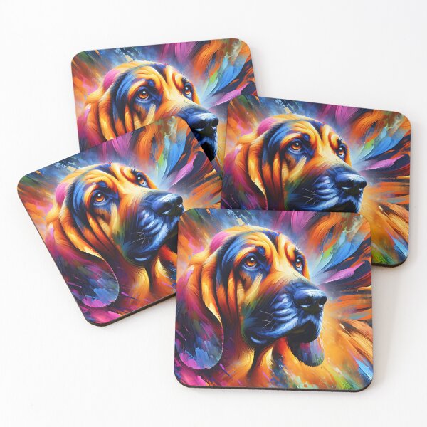 Artikelvorschau, Bloodhound Hund Acryldruck Doggo Portrait Tierliebhaber entworfen und verkauft von Puppy Puzzles Plus.