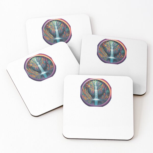 Item preview, Colorful Vibrant Mystic Waterfall in watercolor paint designed and sold by EmeraldCauldren.