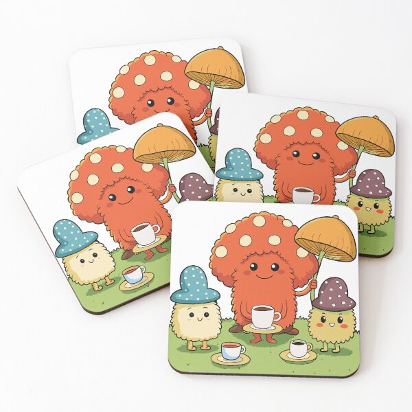 Item preview, Fluffy Mushroom Having a Tea Party designed and sold by omerfdln34.