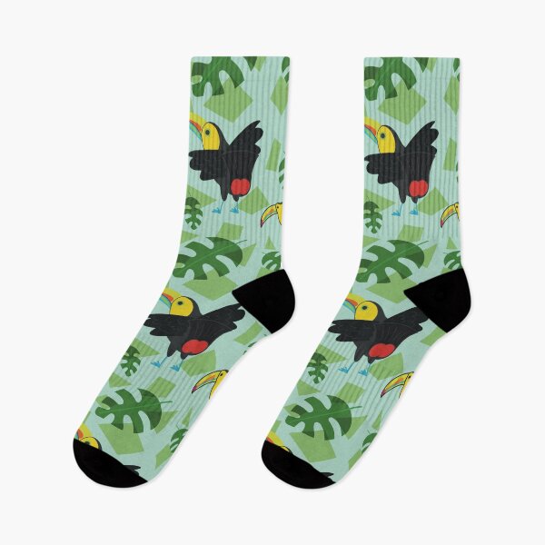 Item preview, Toucan and Cheese Plant Tropical Summer Pattern designed and sold by Catphonesoup.