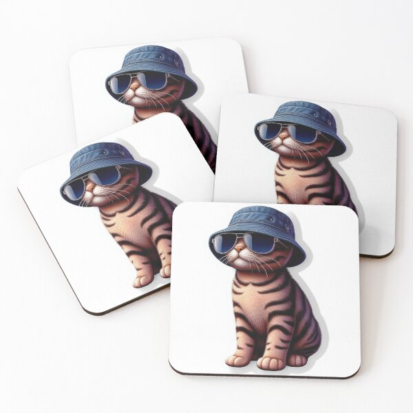 Item preview, Collection of Cute Bucket Hat Cat and Sunglasses T-Shirt Designs #7 designed and sold by The Breathtaking You.