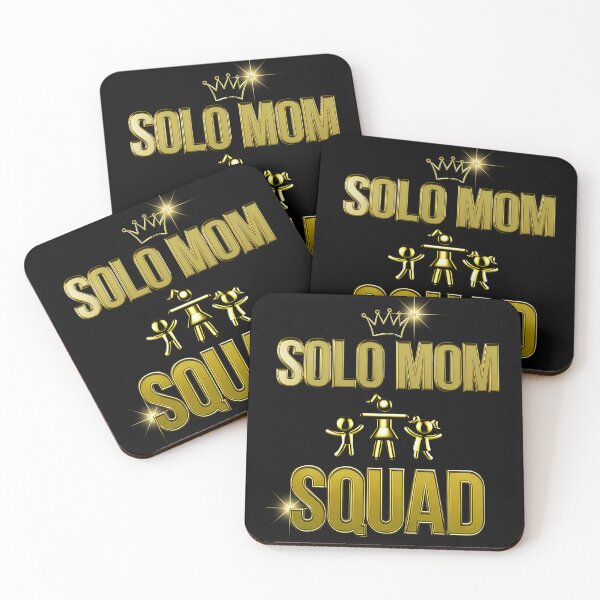 Item preview, SOLO MOM SQUAD in GOLD | Bold Minimalist Font Mom with Child Gold Icon Stickers and Apparels designed and sold by CanvasThread.