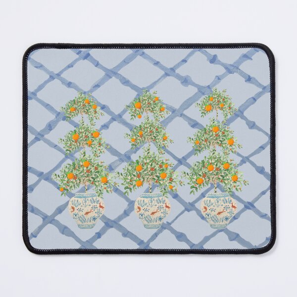 Item preview, Blue Orange Topiary Ginger Jar Jars Chinoiserie designed and sold by monpetitbijou.