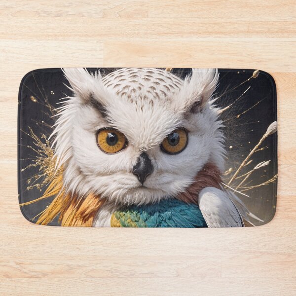 Item preview, Cute Snow Owl Cat Hybrid Animal Portrait designed and sold by TheArtOfPat.
