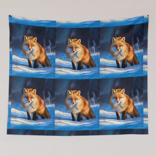 Item preview, Fox Portrait. Winter fox, snowy fox, vintage fox, fox painting, Caravaggio style designed and sold by FoxVibes.