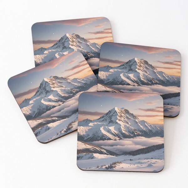Item preview, Snowy Sunset Mountain #1 designed and sold by KCsStudio.