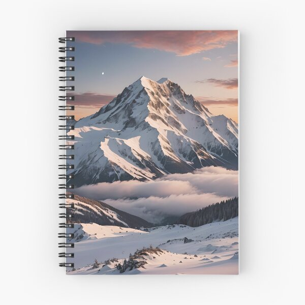 Aperçu de l'œuvre Montagne enneigée au coucher du soleil #1 créée et vendue par KCsStudio.