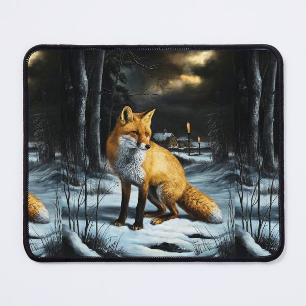 Item preview, Fox Portrait. Winter fox, snowy fox, vintage fox, fox painting, Caravaggio style designed and sold by FoxVibes.