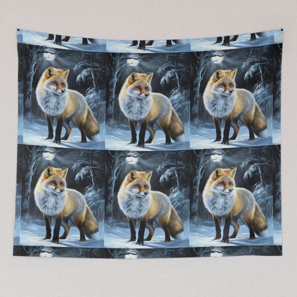 Item preview, Fox Portrait. Winter fox, snowy fox, vintage fox, fox painting, Caravaggio style designed and sold by FoxVibes.