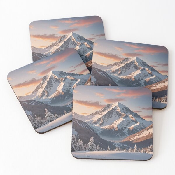 Item preview, Snowy Sunset Mountain #3 designed and sold by KCsStudio.