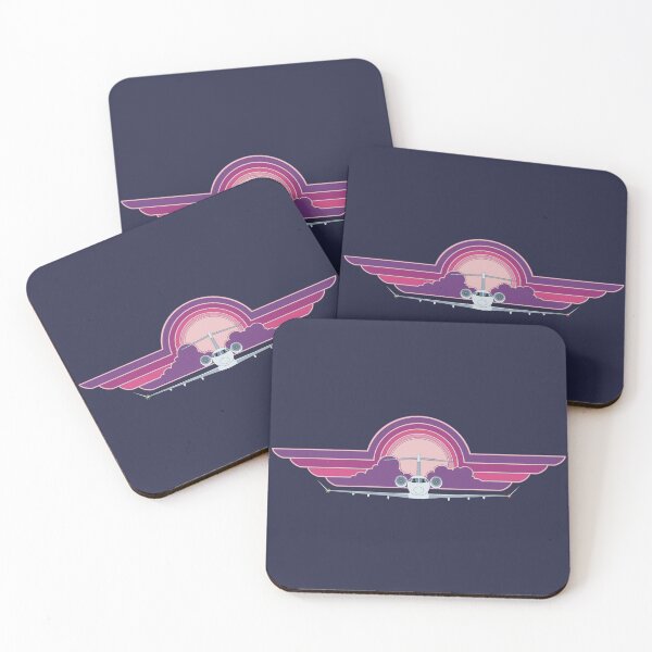 Item preview, Bombardier Challenger 350 Jet Sunset Pilot Wings Retro Aviation Design designed and sold by skye-studio.