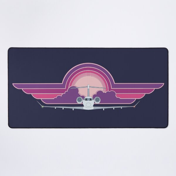 Item preview, Bombardier Challenger 350 Jet Sunset Pilot Wings Retro Aviation Design designed and sold by skye-studio.