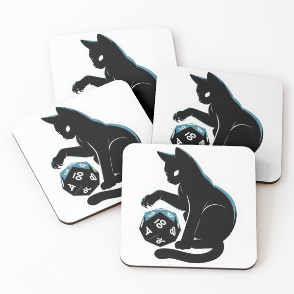 Item preview, Cute Cat playing D20 Sticker Designs #2 designed and sold by Your Inner Axis.