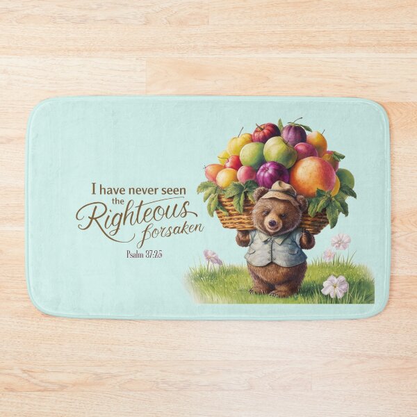 Item preview, I Have Never Seen the Righteous Forsaken, Bear with Basket of Fruits  designed and sold by Faithloveshop.