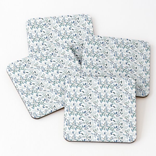 Item preview, Blue-Green Leaves: Watercolor Seamless Pattern designed and sold by hjian8219.