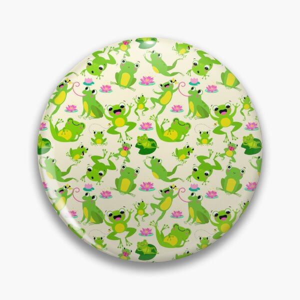 Item preview, Frogs seamless pattern with lotus Lilly pad designed and sold by Fantacaroo Designs.