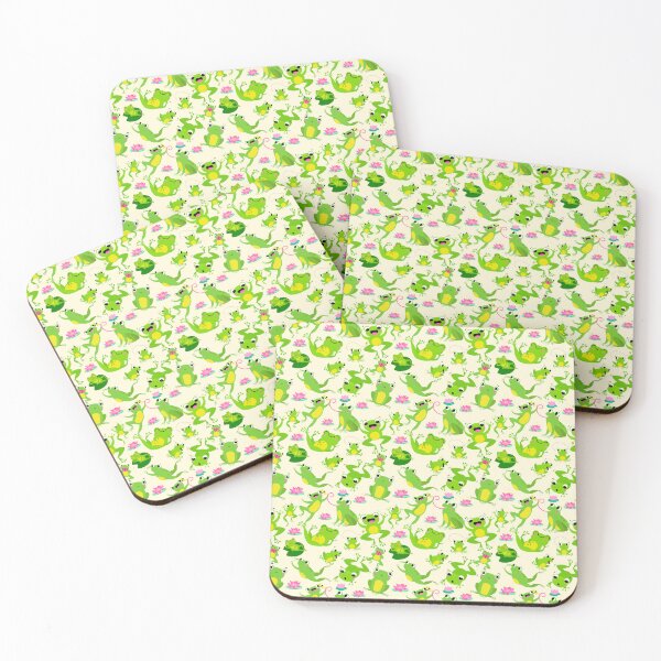 Item preview, Frogs seamless pattern with lotus Lilly pad designed and sold by Fantacaroo Designs.