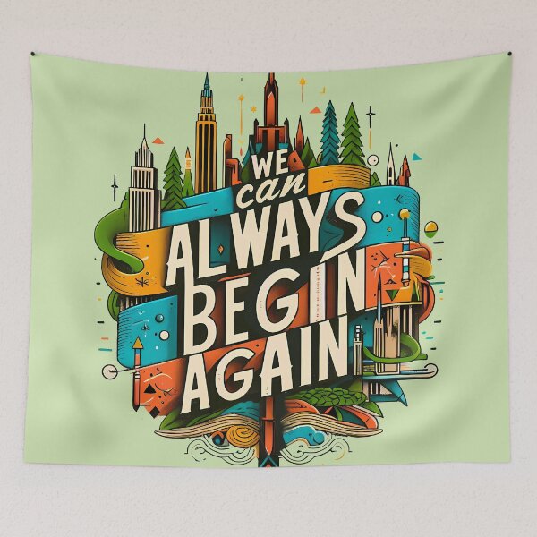 Item preview, Begin Again, typography designed and sold by maxmaj.
