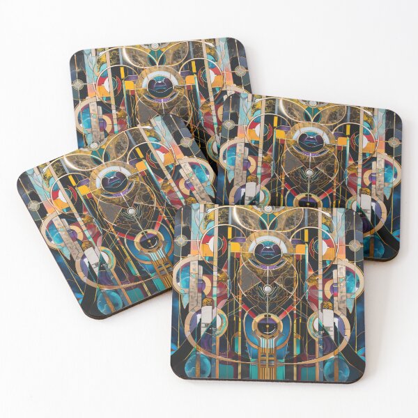 Item preview, Abstract Art Nouveau Deco Lithography Mosaic designed and sold by entwithanaxe.