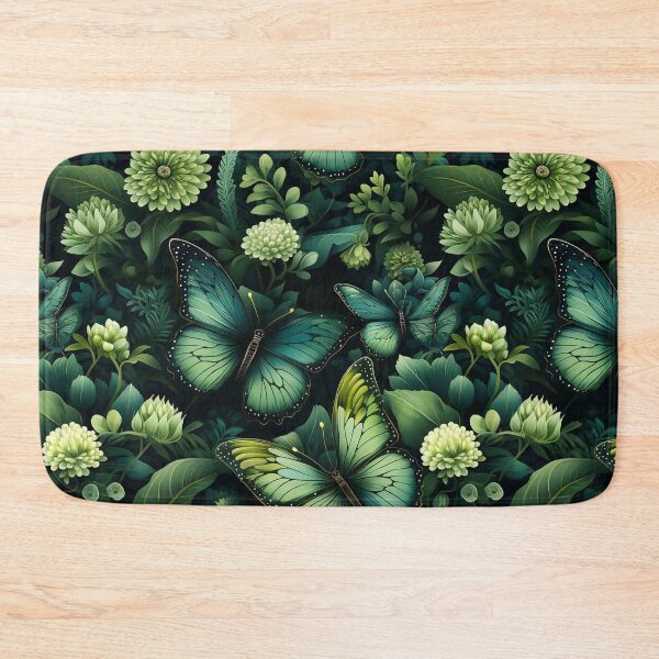 Item preview, Green butterflies and floral forest  designed and sold by PRINYOS.