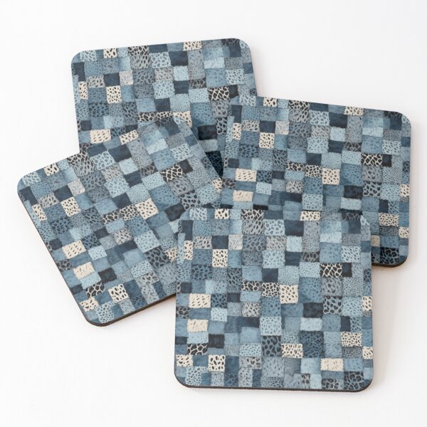 Item preview, Abstract Blue Faux Fur Patchwork Pattern designed and sold by calibrit.