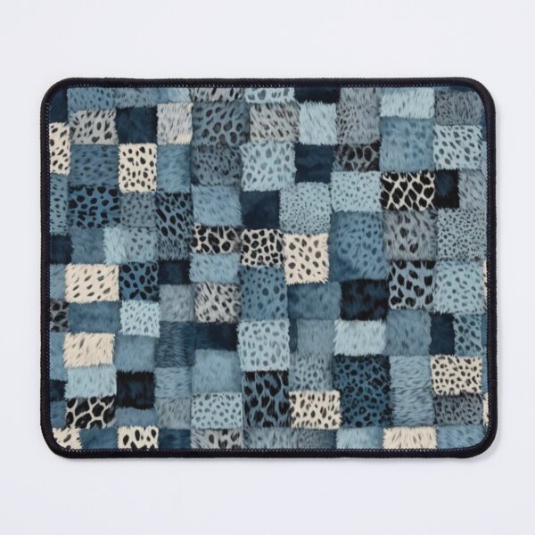 Item preview, Abstract Blue Faux Fur Patchwork Pattern designed and sold by calibrit.
