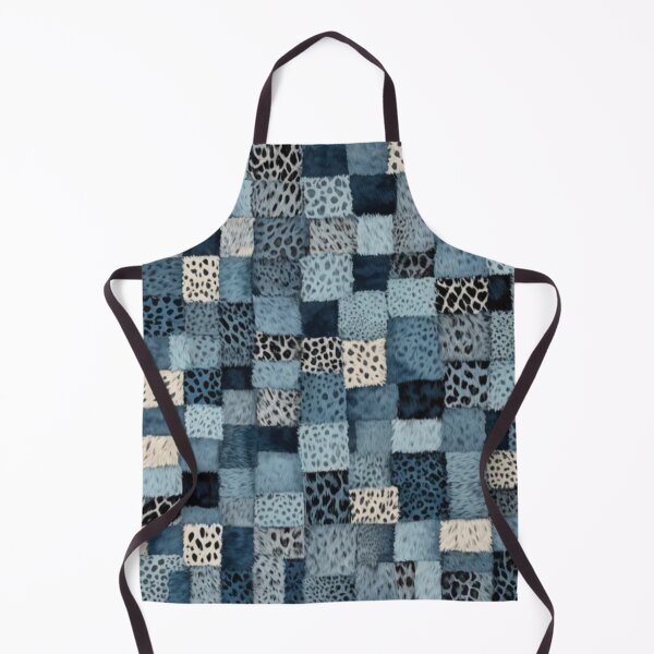 Item preview, Abstract Blue Faux Fur Patchwork Pattern designed and sold by calibrit.