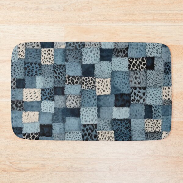 Item preview, Abstract Blue Faux Fur Patchwork Pattern designed and sold by calibrit.