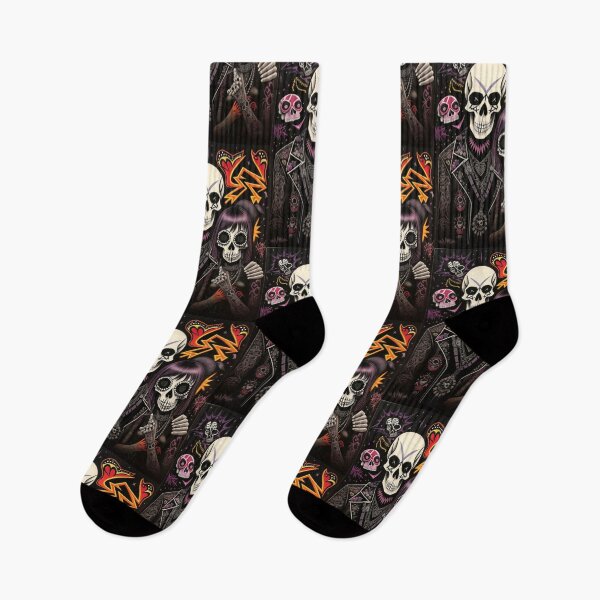 Item preview, Night Clubs Sugar Skulls Rock Abstract Graffiti designed and sold by TheDarkWardrobe.