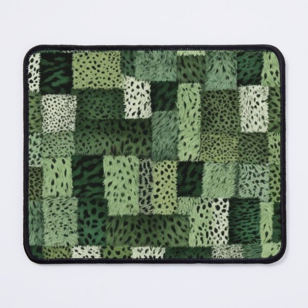 Item preview, Abstract Green Faux Fur Patchwork Pattern designed and sold by calibrit.