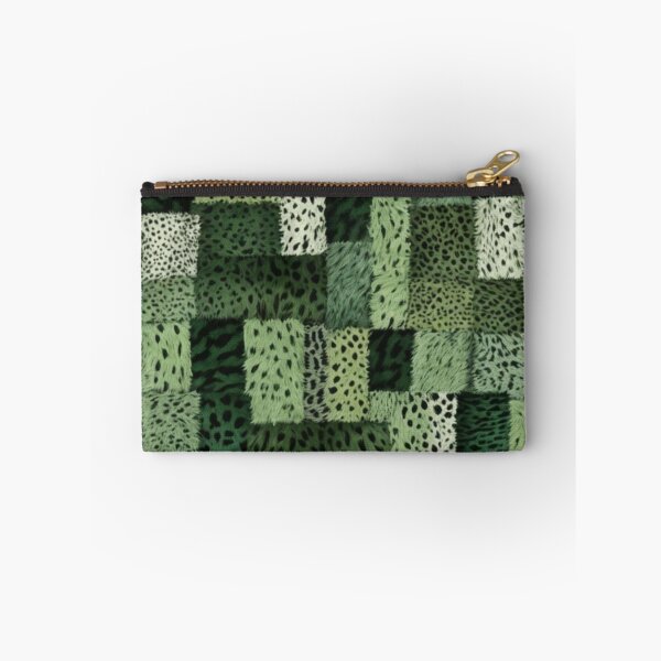 Item preview, Abstract Green Faux Fur Patchwork Pattern designed and sold by calibrit.