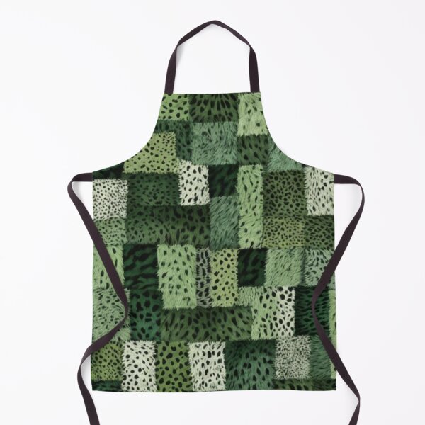 Item preview, Abstract Green Faux Fur Patchwork Pattern designed and sold by calibrit.