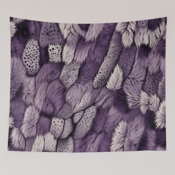 Item preview, Abstract Purple Faux Fur Patchwork Pattern designed and sold by calibrit.