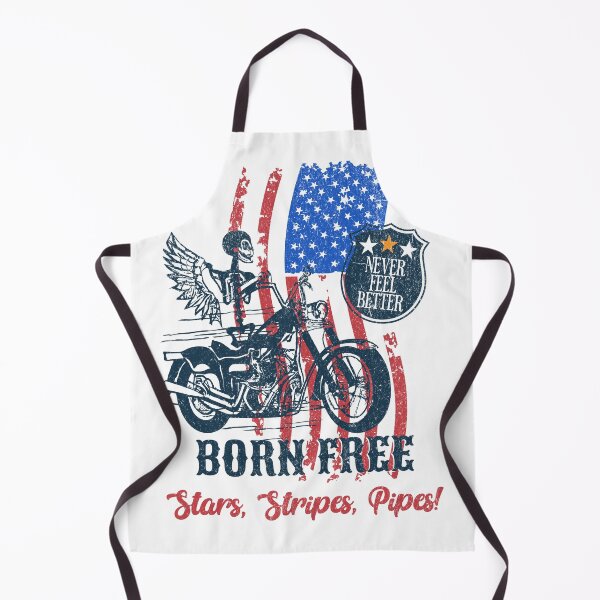Item preview, Skull Biker Born Free, American Funny Bicker 4th of July Celebration designed and sold by CrazyInk23.