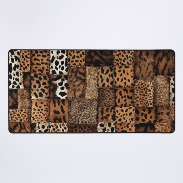Item preview, Abstract Brown Faux Fur Patchwork Pattern designed and sold by calibrit.